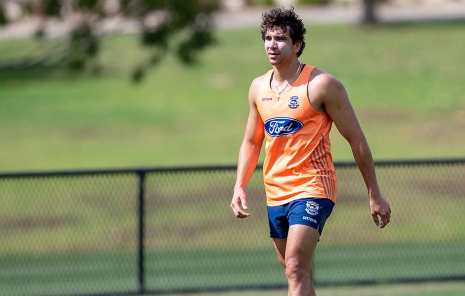 CockatooRampingUpLead.jpg Nakia Cockatoo is progressing through his injury recovery. - Geelong Cats,Nakia Cockatoo